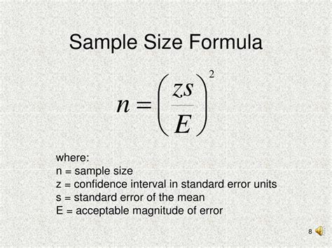 sample size formula pdf